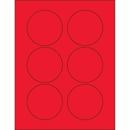 BSC PREFERRED 3'' Fluorescent Red Circle Laser Labels, 600PK S-10416R